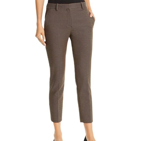 Theory Treeca 2 Dot Jacquard Slim Leg Pant • Brown & Green • Size 10 - Picture 3 of 8
